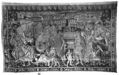 Ancienne doublure de la tapisserie La Caravane d’éléphants, de la tenture de L’Histoire du Portugal et de l’Inde