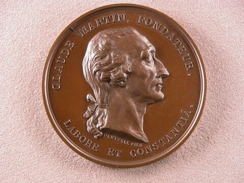 Médaille offerte à Claude Martin, école de la Martinière à Lyon