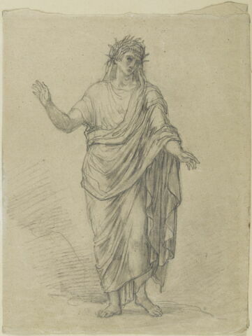 Figure drapée et auréolée., image 2/2