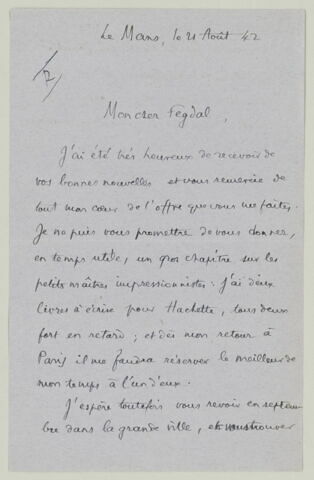 LAS Charles Kunstler à Charles Fegdal, 21 août 1942, image 2/2
