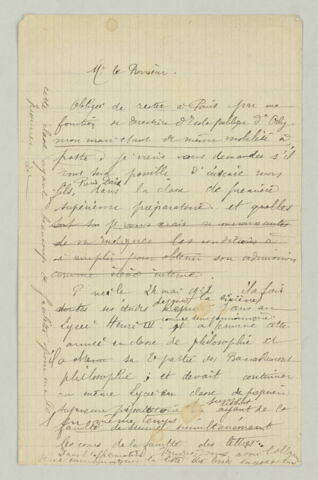 LAS Mme Daix à M. le Proviseur, image 2/2