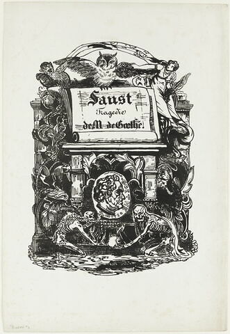 Frontispice pour l'édition du Faust de Goethe illustré par Delacroix, image 1/1