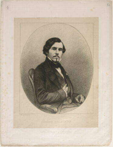 Portrait de Delacroix à mi-corps, la tête de trois quarts à droite