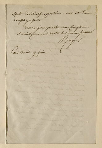 Lettre autographe signée Pierre-Antoine Berryer, mardi 9 juin, image 2/2