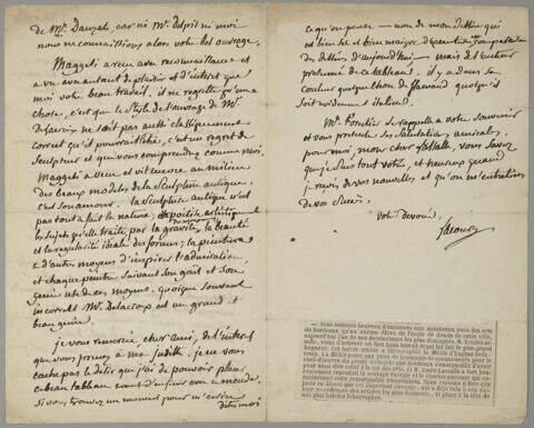 Lettre autographe signée destinée à Emile Lassalle, image 2/2