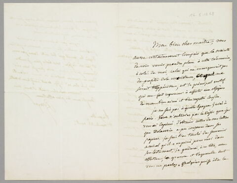 Lettre autographe signée Pierre-Antoine Berryer à Eugène Legrand, Augerville, 16 août