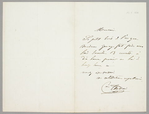 Lettre autographe signée Pierre Andrieu à Eugène Legrand, image 1/1