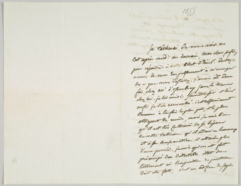 Lettre autographe signée Pierre-Antoine Berryer destinée à Eugène Delacroix, lundi matin 2 avril