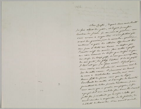 Lettre autographe signée Pierre-Antoine Berryer destinée à Eugène Delacroix, 1er octobre 1856