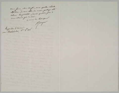 Lettre autographe signée Pierre-Antoine Berryer destinée à Eugène Delacroix, 1er octobre 1856, image 2/2