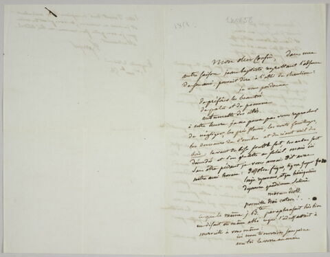Lettre autographe signée Pierre-Antoine Berryer destinée à Eugène Delacroix, Angerville la Rivière, 1er nov. 58, image 2/2