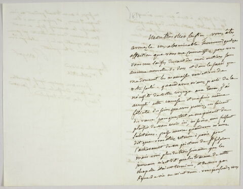 Lettre autographe signée Pierre-Antoine Berryer destinée à Eugène Delacroix, Angerville la Rivière 1 octobre 1858, image 2/2