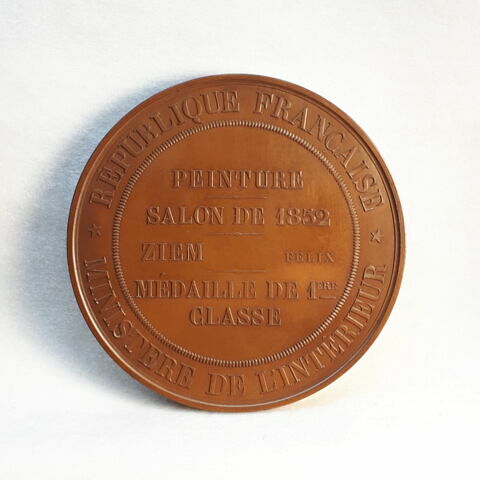 Récompense nationale – Salon de 1852, peinture, médaille de 1ère classe décernée à Félix Ziem, image 2/2