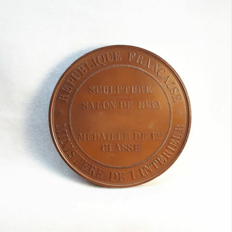 Récompenses nationales – Salon de 1852, sculpture, médaille de 1ère classe, image 2/2