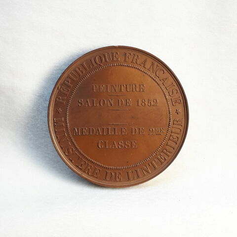 Récompense nationale – Salon de 1852, peinture, médaille de 2ème classe, image 2/2