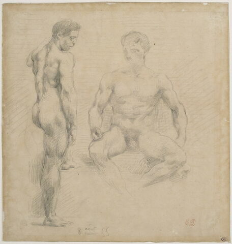 Hommes nus, l'un debout, l'autre assis, image 1/1