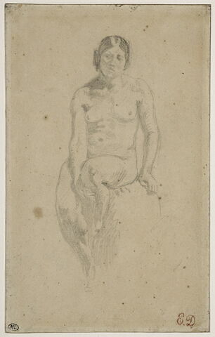 Femme nue assise de face
