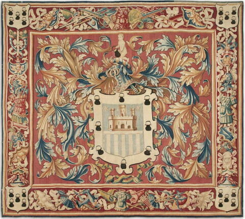 Tapisserie héraldique, dite Repostero, aux armes de la famille Parreño-Calderón
