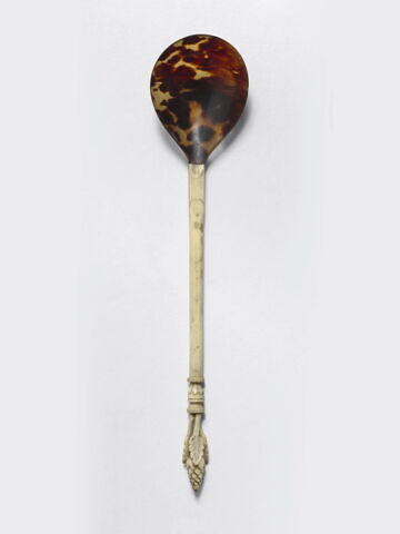 Cuillère à manche en os et cuilleron en écaille de tortue, image 2/2