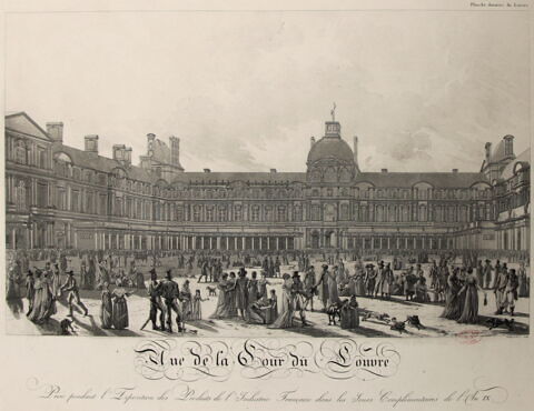 Vue de la Cour du Louvre / Prise pendant l'Exposition des Produits de l'Industrie Française dans les Jours Complémentaires de l'An IX