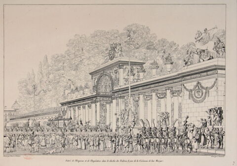 Entrée de l'Empereur et de l'Impératrice dans le Jardin des Tuileries, le jour de la Cérémonie de leur Mariage