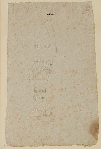 Mesures de l'une des jambes de la statue de Louis XV, image 1/2