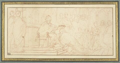 Le pape Etienne III donnant l'onction royale à Pépin le Bref et à sa famille