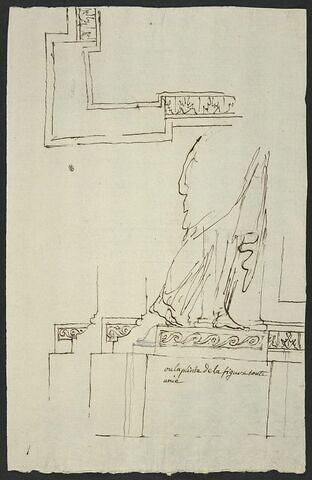 Etude de la plinthe du piédestal de la statue équestre de Louis XV