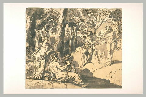 La Tentation d'Adam et Eve, avec deux Fleuves et une nymphe, image 1/1