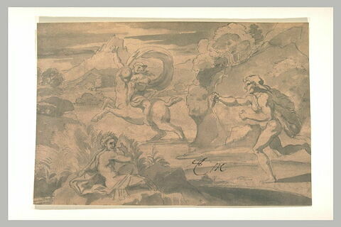 Hercule perçant le centaure Nessos enlevant Déjanire