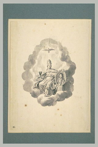 La Religion sur des nuages, soutenant le portrait de Louis XIV, image 1/1