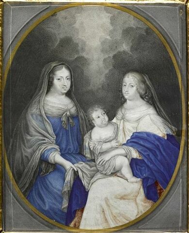 Marie-Thérèse d'Autriche, Anne d'Autriche et Louis de France dit le Grand Dauphin enfant