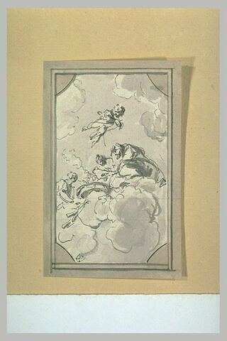 Dieux et déesses sur des nuages, composition plafonnante, image 1/1