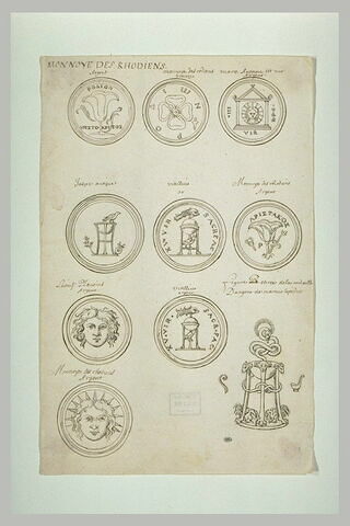 Planche présentant des monnaies de Rhodes