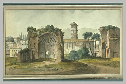 Paysage avec des église et des ruines de Rome, image 1/1