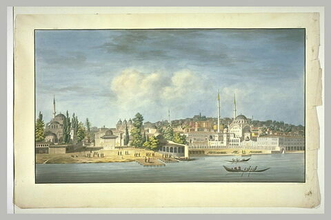 Vue d'Istanbul avec la caserne des canonniers et le faubourg de Pera, image 1/1