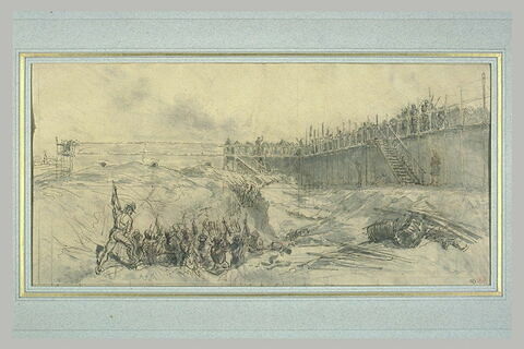 Tranchée sur le flanc droit du bastion, lors du siège de Rome, image 1/1