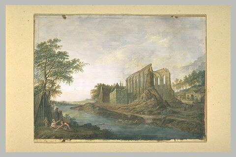 Ruines médiévales au bord d'une rivière, image 1/1