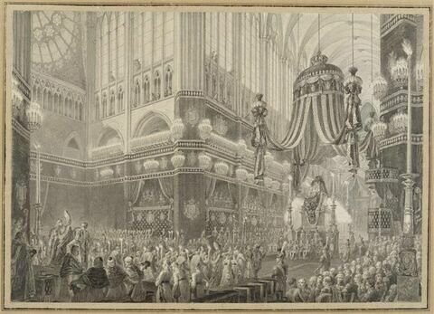 Service anniversaire célébré le 21 janvier 1816 en l'église royale de Saint Denis à la mémoire de Louis XVI, image 1/1