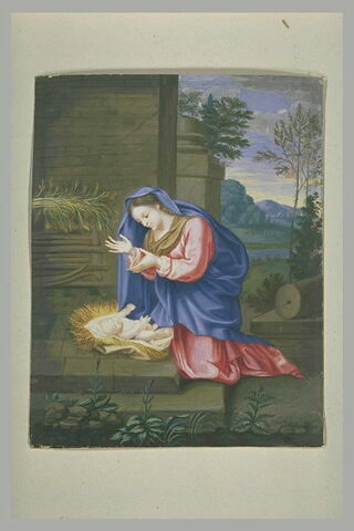 La Vierge adorant l'Enfant, image 1/1