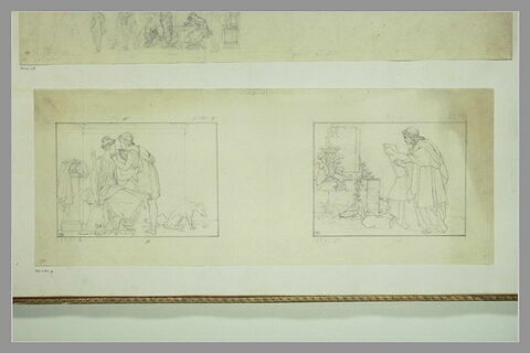 Deux études de peintures en grisaille de la salle IV du musée Charles X, image 1/1