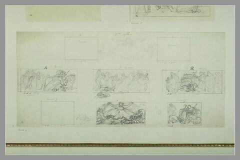 Etudes des peintures en grisaille de la salle VII du musée Charles X, image 1/1