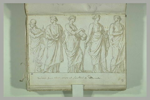 Fragment de bas-relief : Minerve et quatre Muses, image 1/1