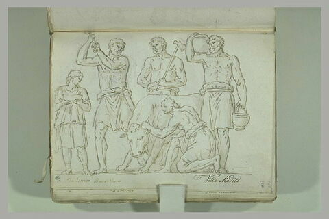 Sacrifice d'un boeuf d'après un bas-relief antique, image 1/1