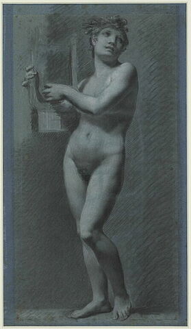 Etude de femme debout, jouant de la lyre, dite 'La Musique' ou 'La Poésie'