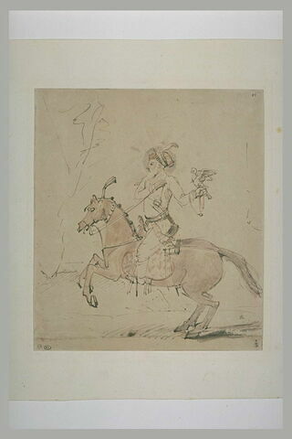Le Shâh Jahân à cheval, son faucon sur le poing gauche, image 1/1