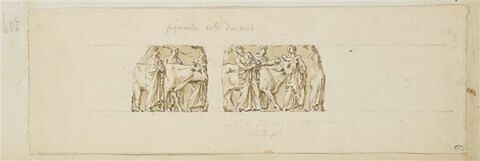 Parthénon, deux fragments de la frise est des Panathénées (partie de la procession), Athènes