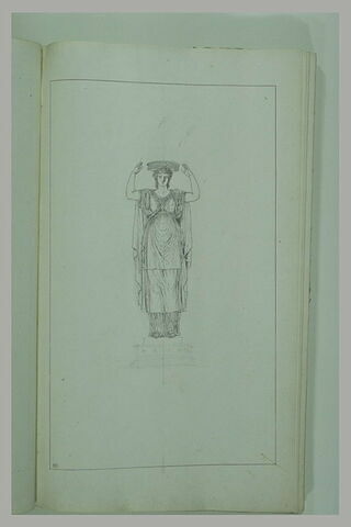Etude d'après l'antique : femme portant un corbeile sur la tête, image 2/2