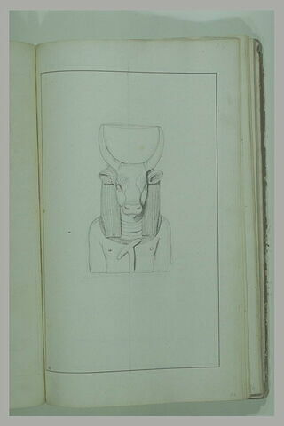 Etude d'une sculpture en buste d'un dieu égyptien : Athor, image 2/2