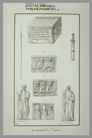 Bas-relief et objets, provenant des fouilles de Notre-Dame, image 2/3